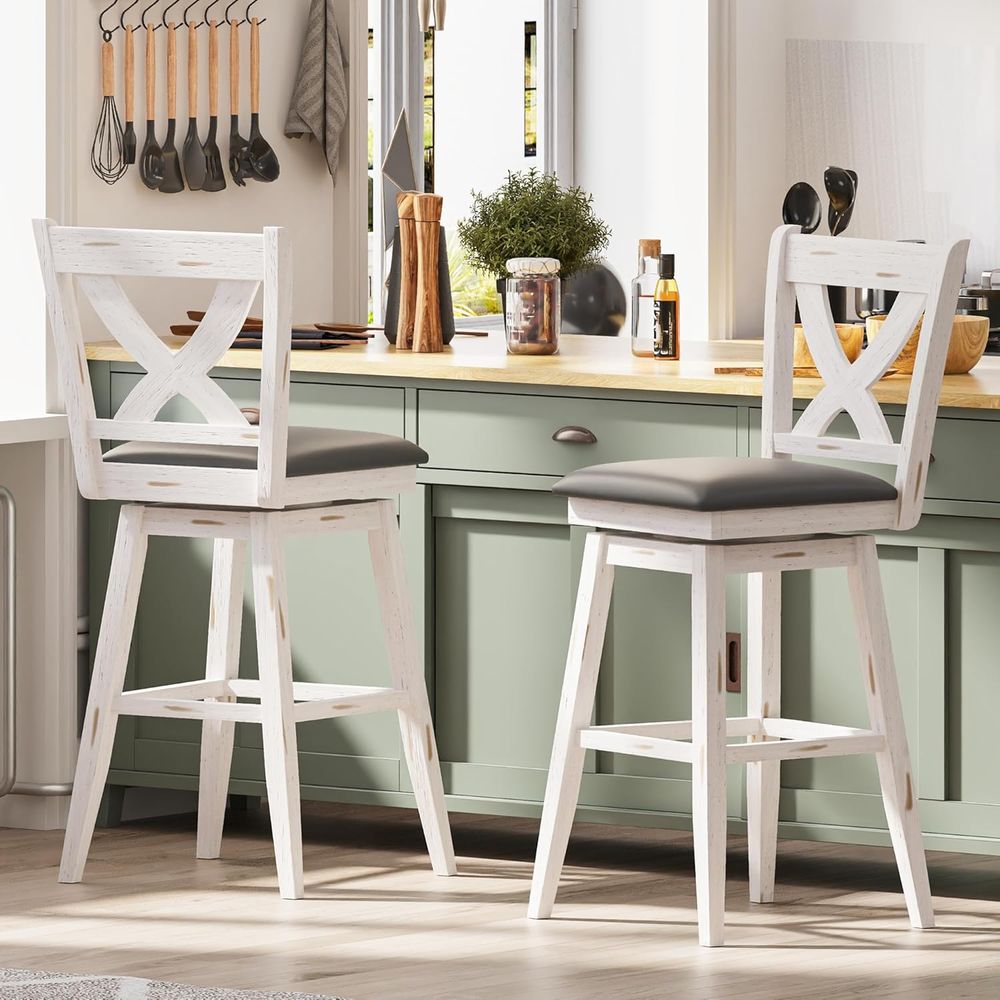Commercial Kitchen Island - Conjunto de 2 Banquetas Giratórias, Cadeiras