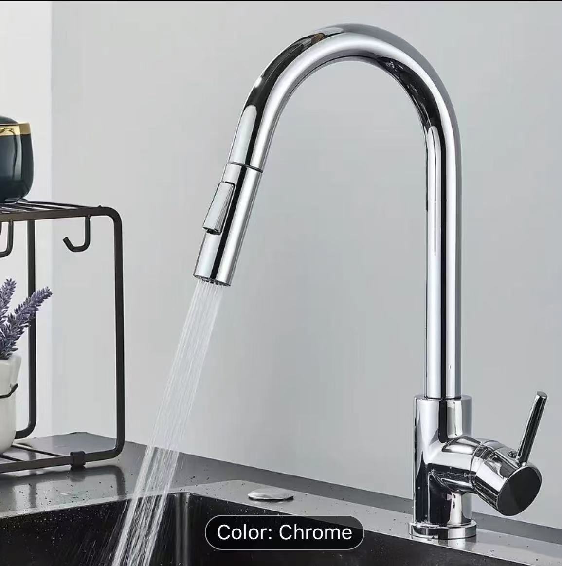 Commercial Kitchen Mixer Tap - Torneira de Cozinha Preta e Prata,