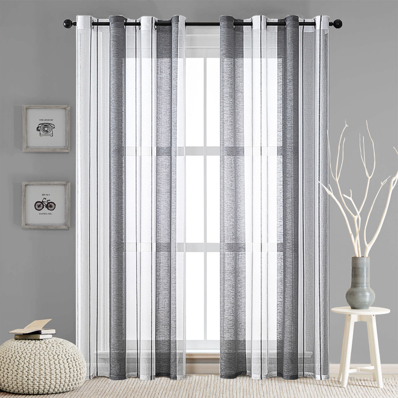 Commercial Kitchen Canopy - Cortinas transparentes listradas largas para quarto