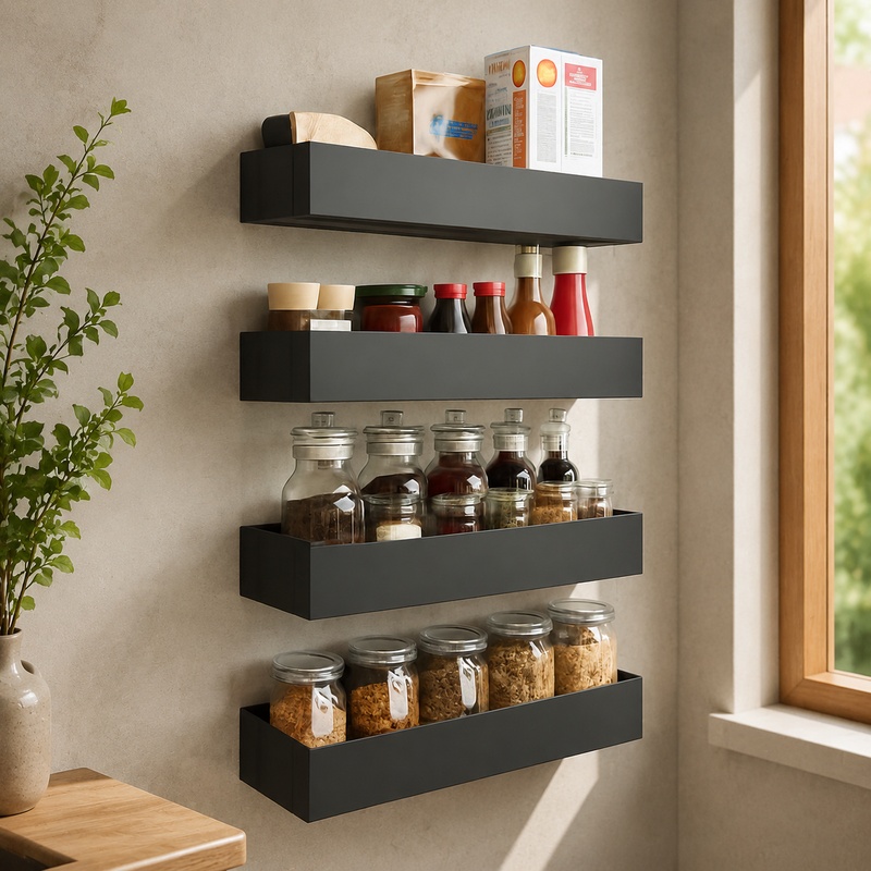 Commercial Kitchen Shelving - Prateleira Magnética de Ferro Preto para