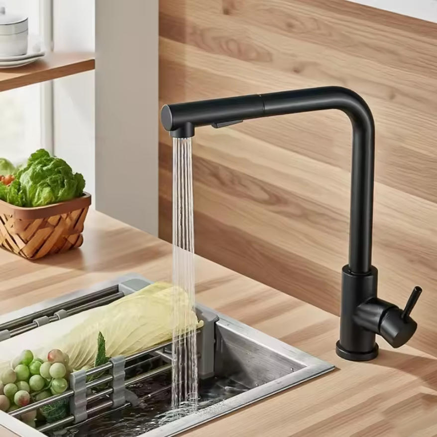 Commercial Kitchen Mixer Tap - Torneira de Cozinha Retrátil Preta com