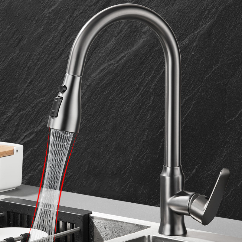 Commercial Kitchen Mixer Tap - Torneira da cozinha único furo pull
