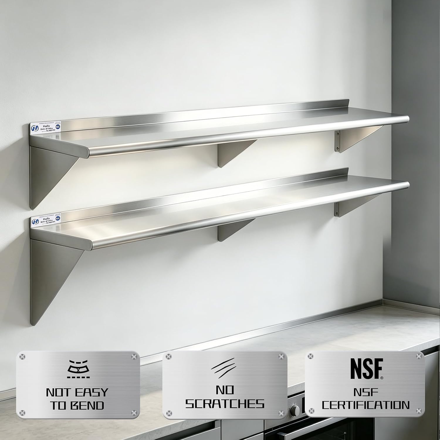 Pacote com 2 prateleiras de aç - Wall Shelf Commercial Kitchen avaliação e preço