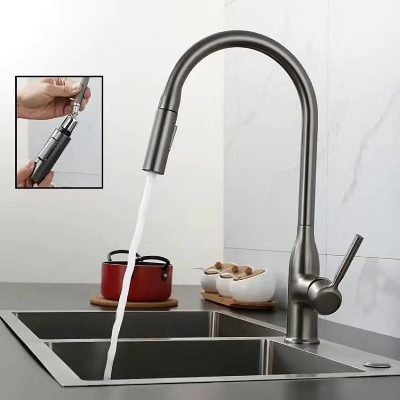 GEGVE-Chrome-Shaped Faucet fle - Commercial Kitchen Mixer Tap avaliação e preço