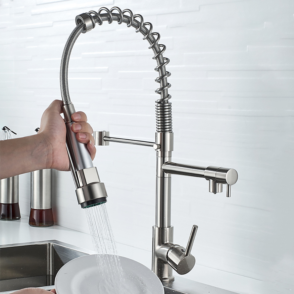 Dqok preto escovado primavera  - Commercial Kitchen Mixer Tap avaliação e preço